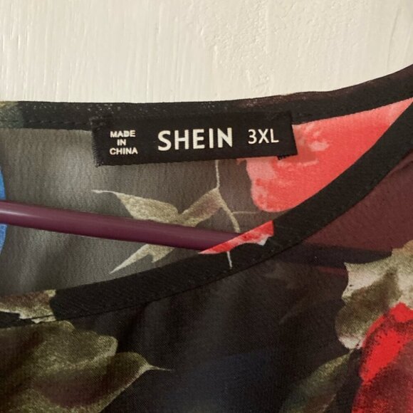 SHEIN see through floral top 2x - Picture 2 of 6